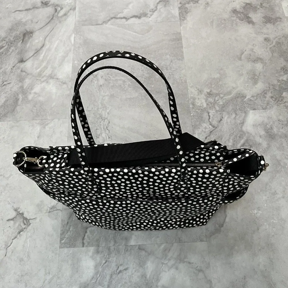 Kate Spade Baby Diaper Bag Black Polka Dot Kaylie Changing Pad Shoulder Strap - Picture 15 of 16